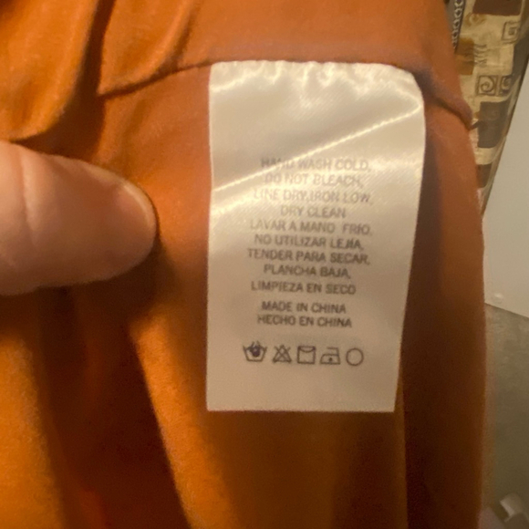 Women's Jacquie the Label Boho Fall Paisley Tencel Smocked Dress, Small, Orange - Picture 9 of 10